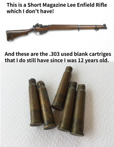 SMLE Rifle and 303 Blank Cartridges