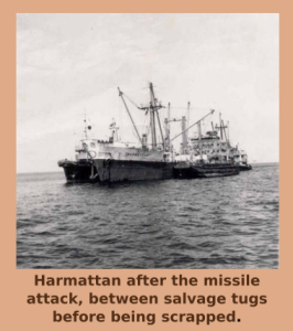 Harmattan after the missile attack before being scrapped